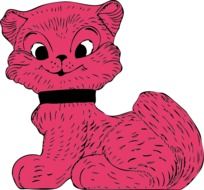 Furry Cat Smiling Cartoon Vector Clip Art