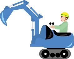 Clip Arts Of Power Shovel And Bulldozer Forklift