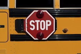 picture of the School Bus and stop Sign