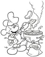 BBQ Mickey Mouse Coloring Pages