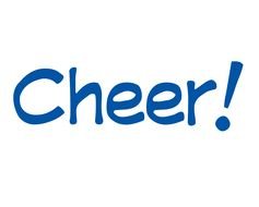 Cheer, blue Word