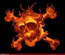 burning skull