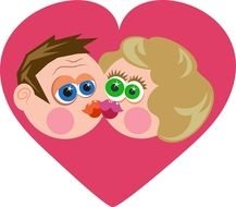 st Valentine&#039;s Day Couple Kissing Clipart