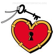Heart Lock And Key Vector