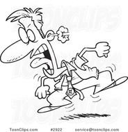 Black And White Cartoon Angry Man Yelling
