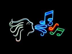 Clipart of Neon Music Signs