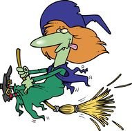 Colorful Halloween Witch clipart