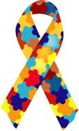 painted ribbon of colored puzzles