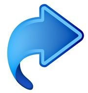 blue bent arrow