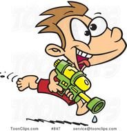 Cartoon Boy With Water Gun N2