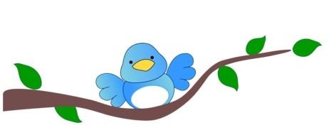 little blue bird on a branch as a graphic illustration