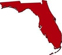 Red Florida Map clipart