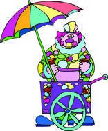 Cartoon Ice Cream clown drawing