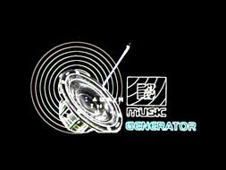 Black and white drawing of Music Generator clipart