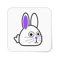 Purple Bunny Cartoon Stickers
