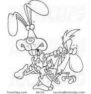 Cartoon Rabbit Line Drawing