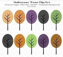 Halloween Trees Clip Art For Digital Scrapbooking