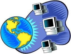 world and computers drawing