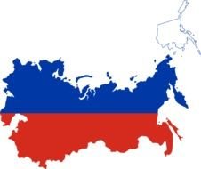 drawing Russia flag on a map