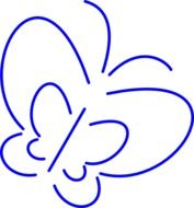 Simple Butterfly Outline Clip Art N3