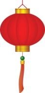 red chinese lantern on a white background