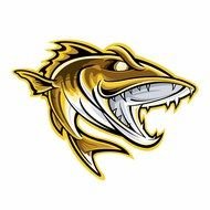 Walleye Fish with sharp teeth, Clip Art