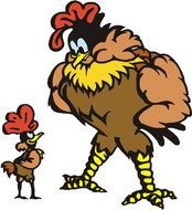 big and small Chicken Clip Art drawing