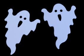 two blue Halloween Ghosts