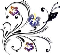Butterfly Scroll Clip Art N8