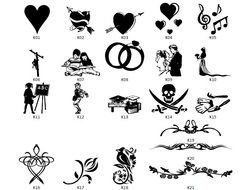 Engraved Bricks Symbols Clipart MISCELLANEOUS