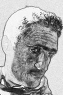 sad mature male Face, digital art