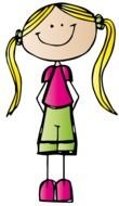 clipart of the cute blond teenager girl