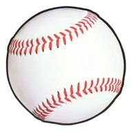 painted white baseball ball with red threads