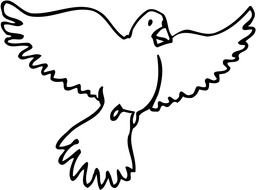 Black and white drawing of the dove clipart