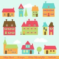 Ä°llustration of Village houses