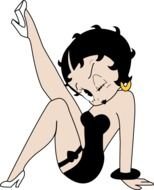 Betty Boop in a black sexy dress
