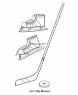 Winter Hockey Coloring Page drawing