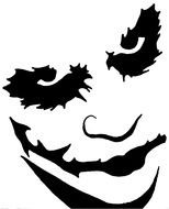 black drawing of a clown face