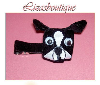 Boston Terrier Pug Dog Hai Clip Clippie