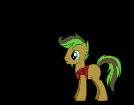 cartoon pony on black background