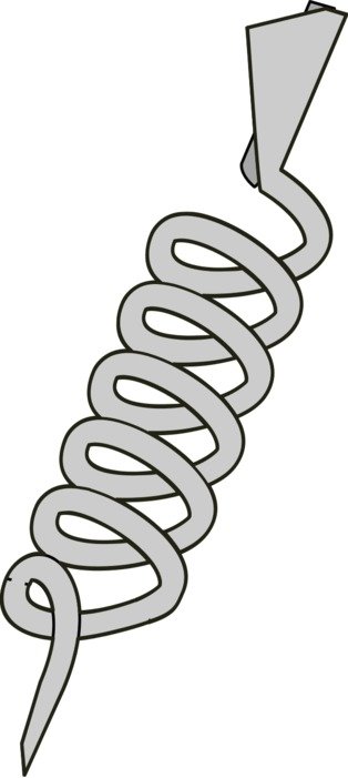 painted gray corkscrew