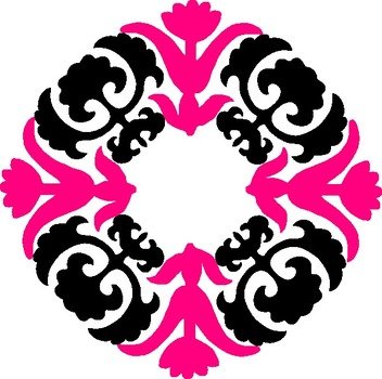Pink Damask Clip Art N6