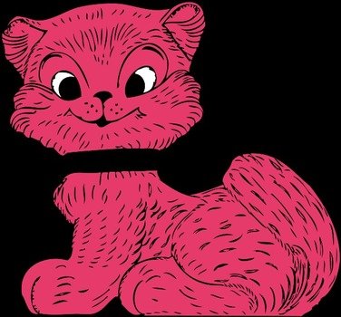 Furry Cat Smiling Cartoon Vector Clip Art