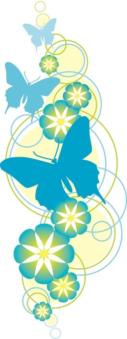 Clip Art of the flower butterfly