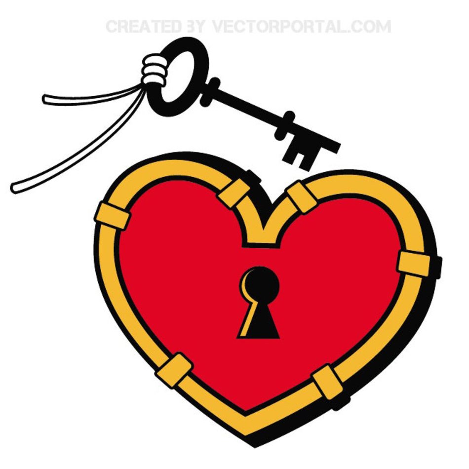 Heart Lock And Key Vector