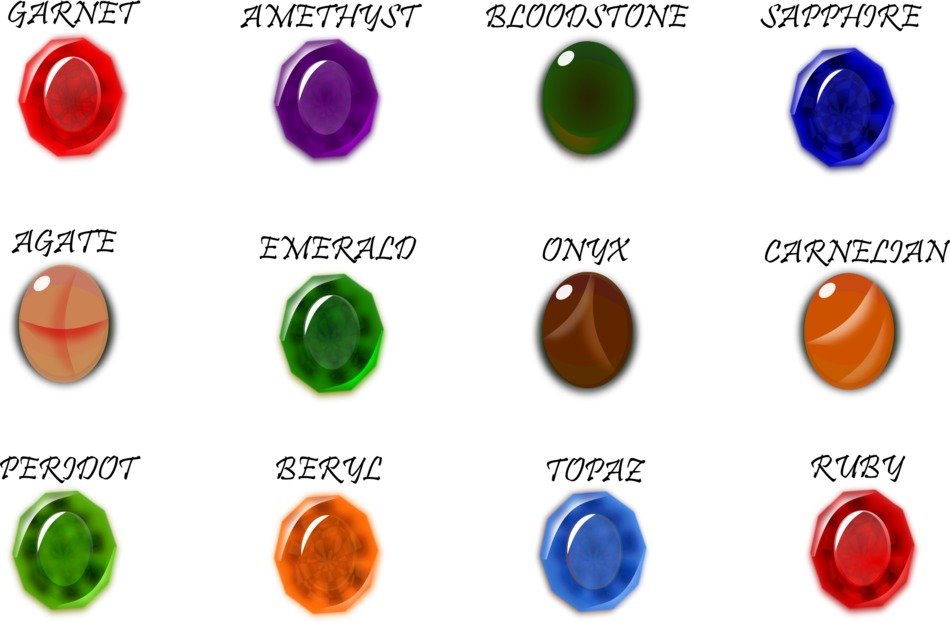 Clip art of Amethyst Gemstones
