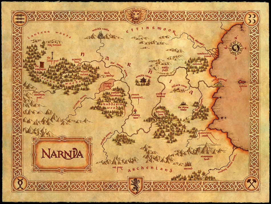 Narnia Map as graphic illustration