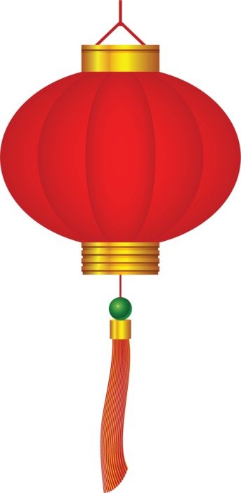 red chinese lantern on a white background