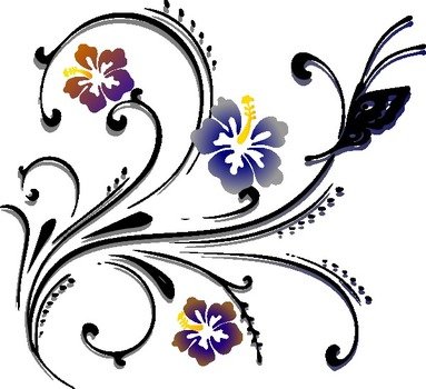 Butterfly Scroll Clip Art N8