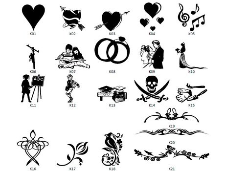 Engraved Bricks Symbols Clipart MISCELLANEOUS